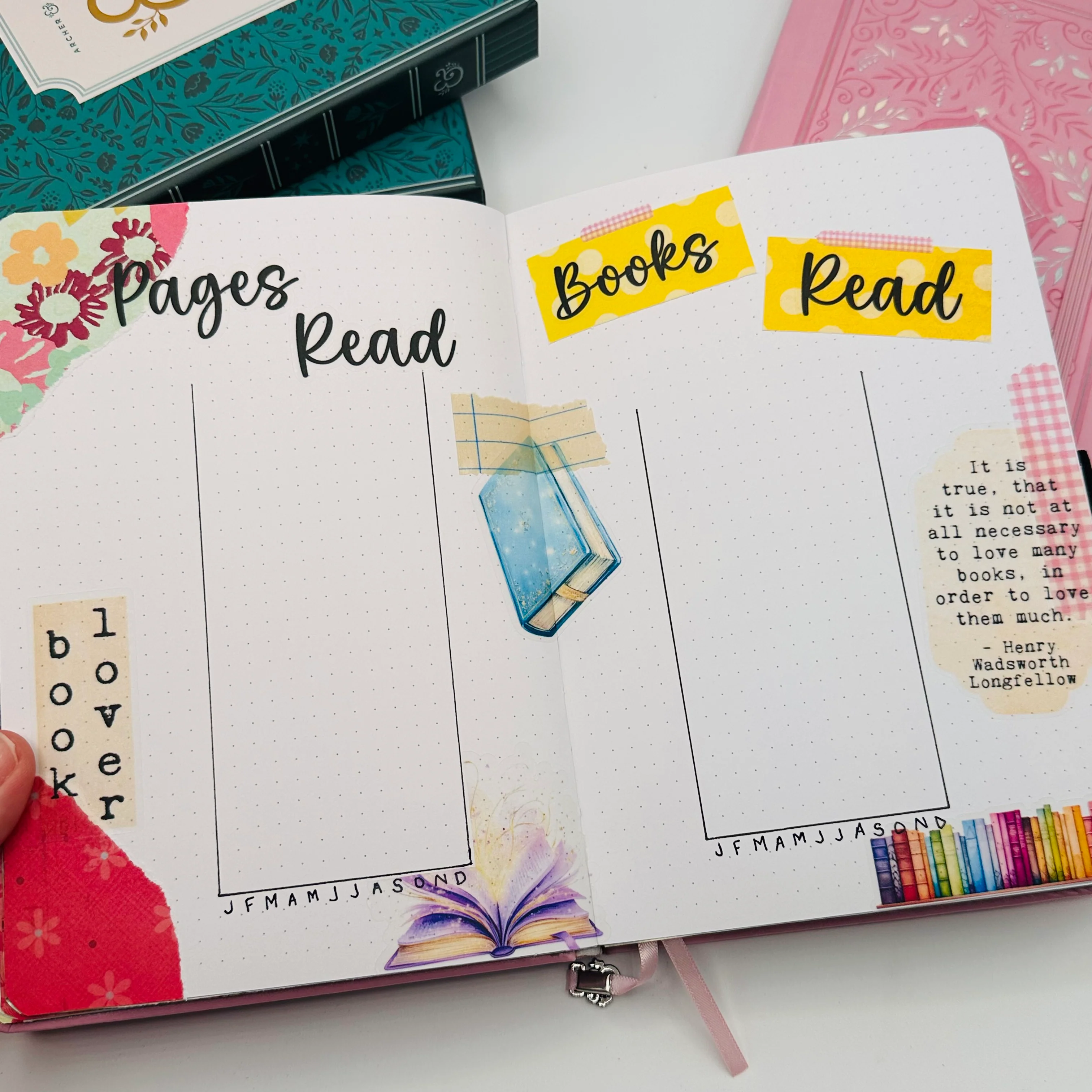 A5 Pre-Setup Reading Journal - Bright Floral Theme - Image 12