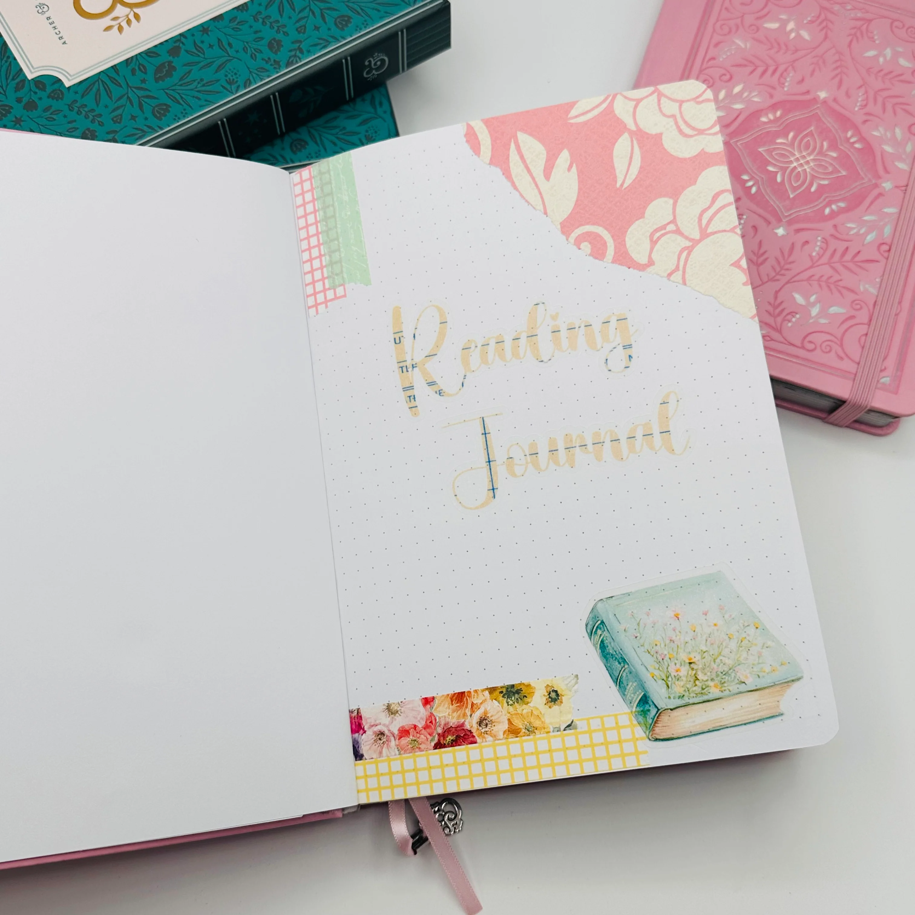 A5 Pre-Setup Reading Journal - Bright Floral Theme - Image 3