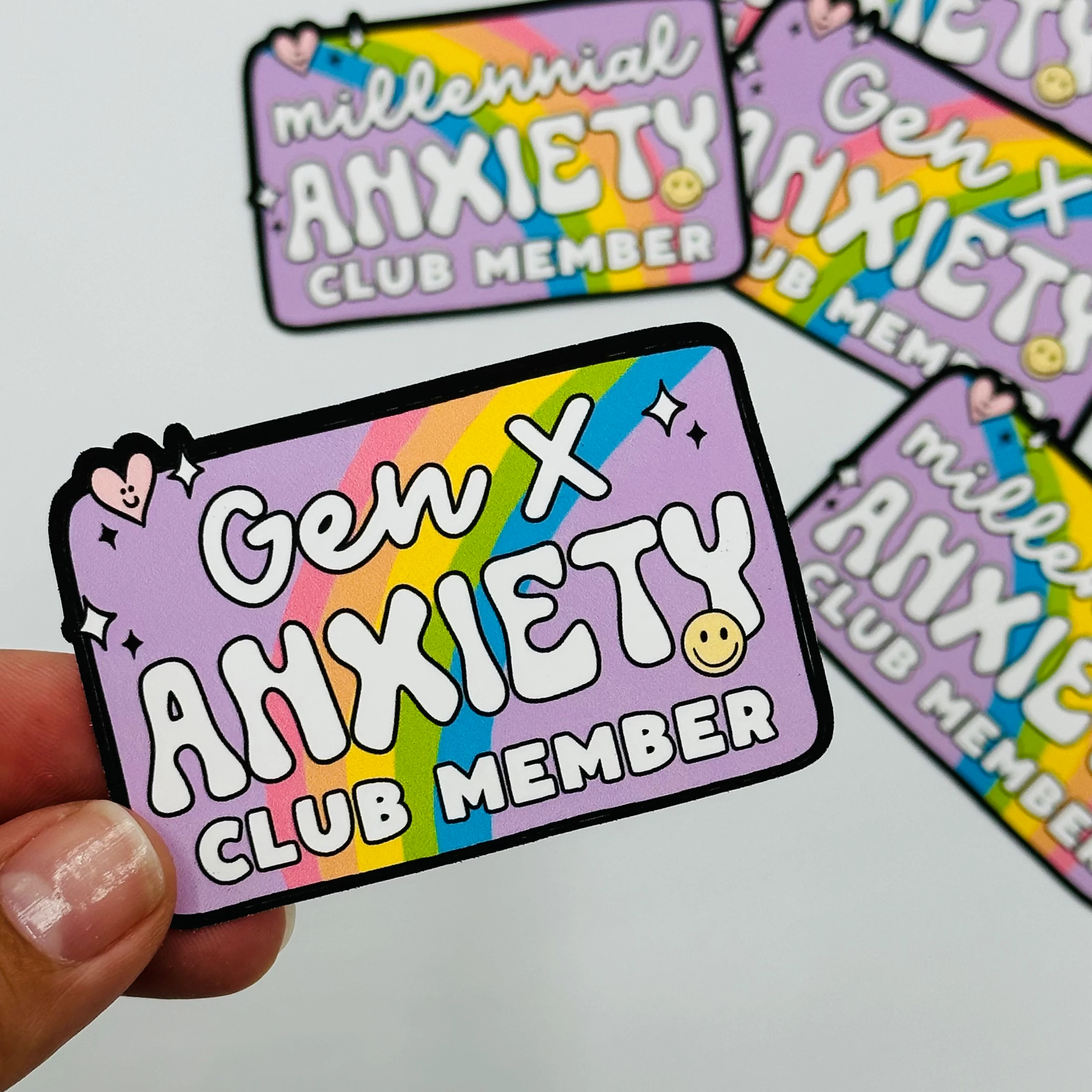 Anxiety Club Member Vinyl Stickers - Image 2