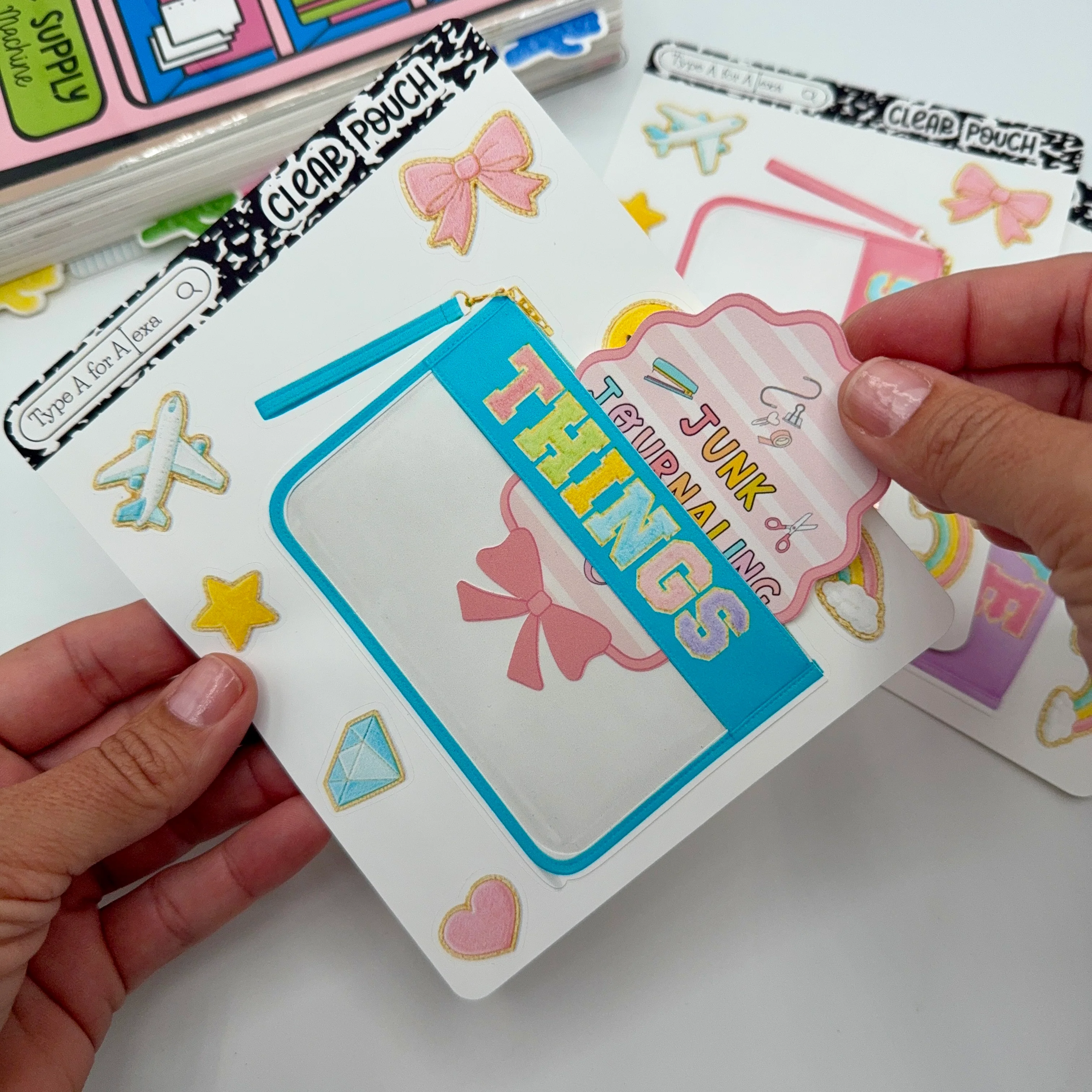 Clear Varsity Pouch Jumbo Journaling Sticker Pocket - Image 2