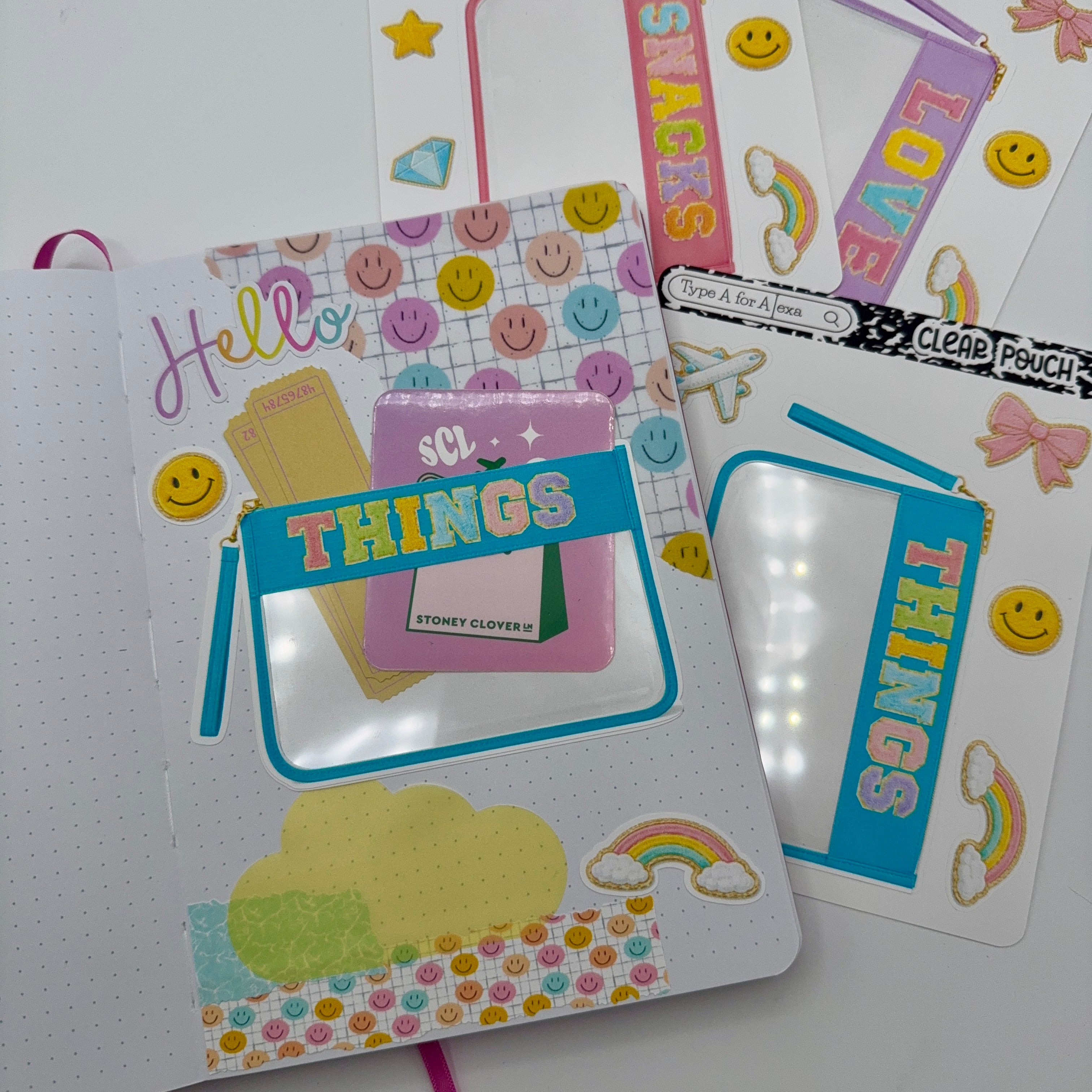 Clear Varsity Pouch Jumbo Journaling Sticker Pocket - Image 3