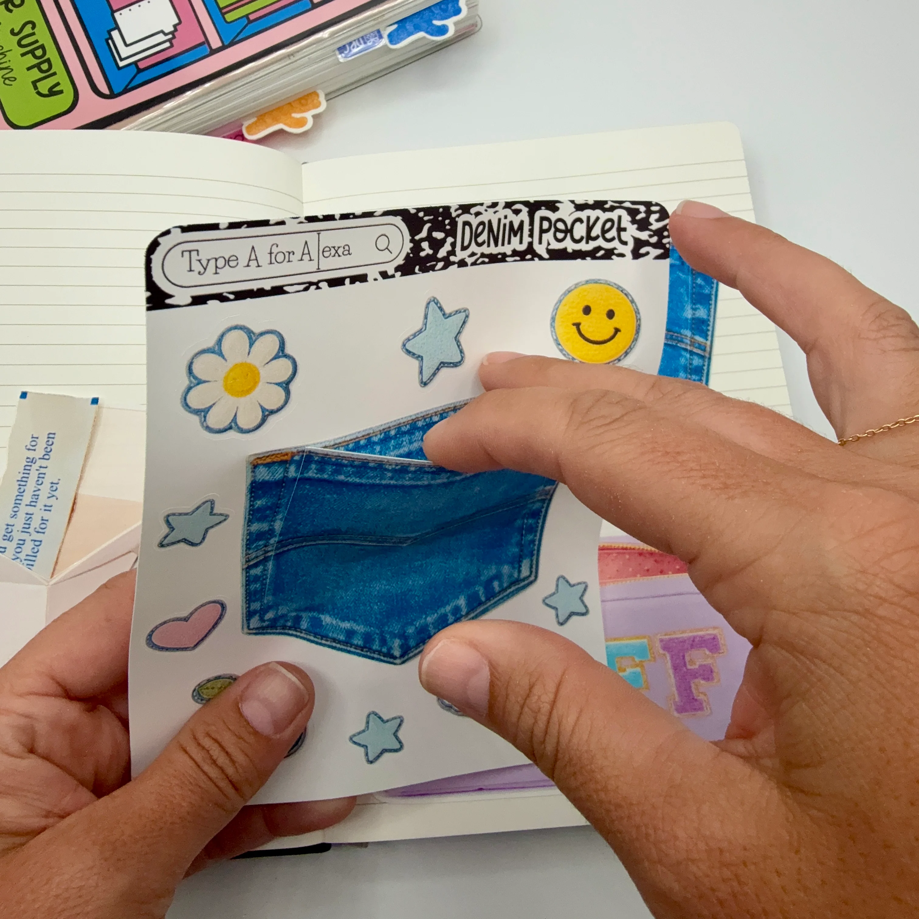 Denim Jumbo Journaling Sticker Pocket - Image 3