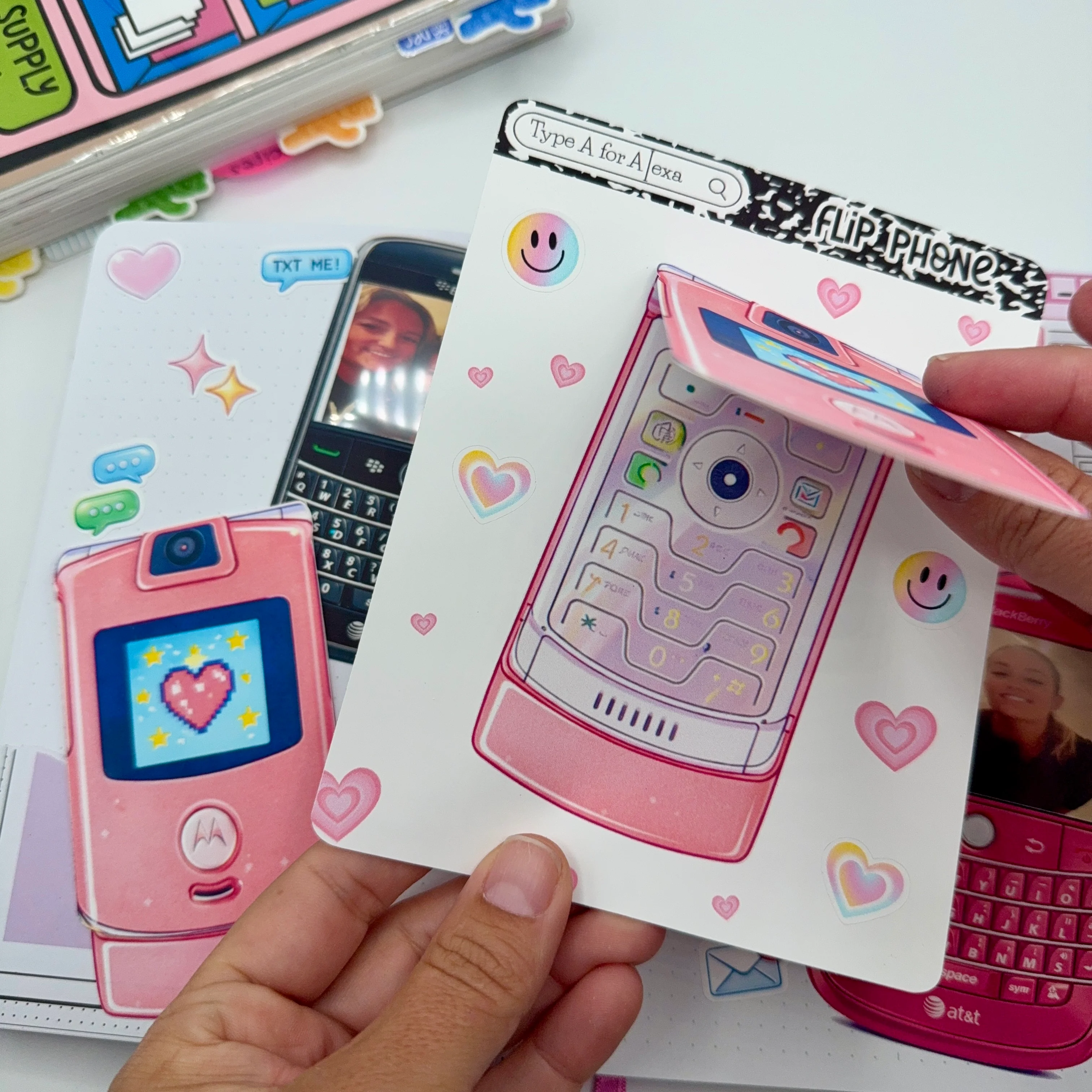 Flip Phone Jumbo Journaling Sticker Frame - Image 3