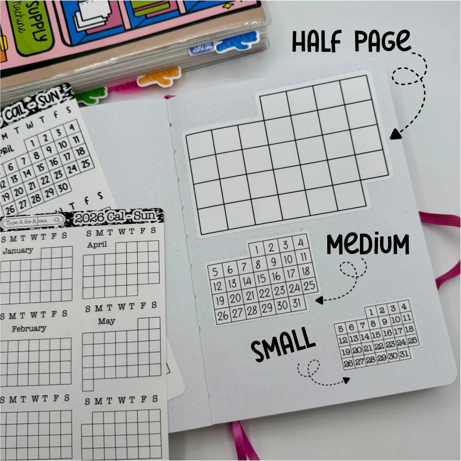 Individual Dated Monthly Calendar Stickers - Image 3