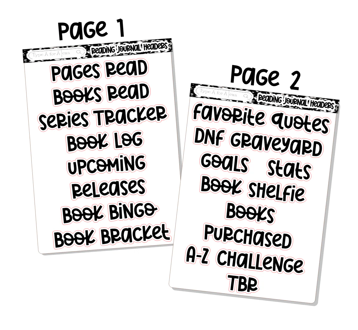 Reading Journal Header Stickers - Image 2