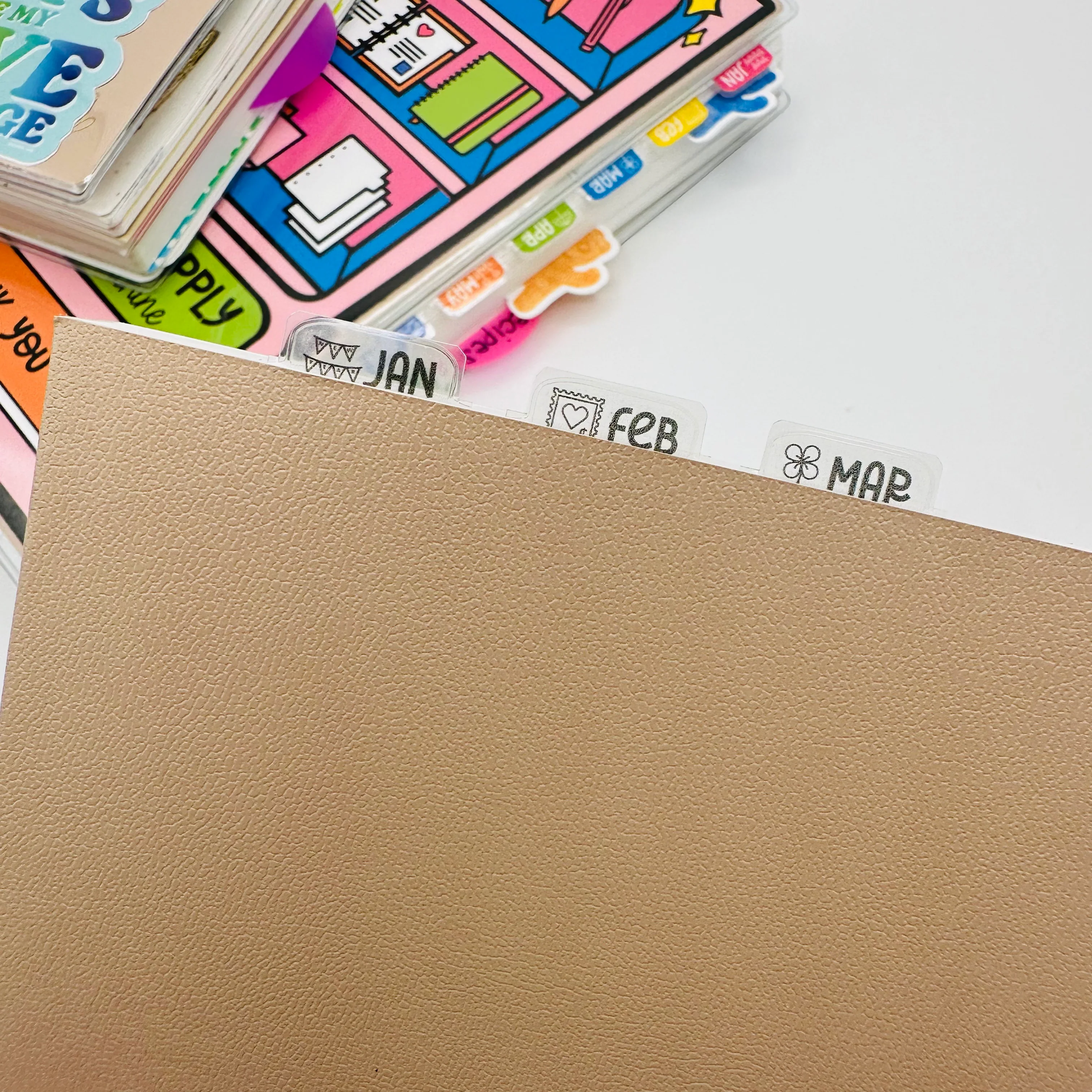 SUPER Mini Doodle Monthly Tab Planner Dividers - Set of 12 - Image 3