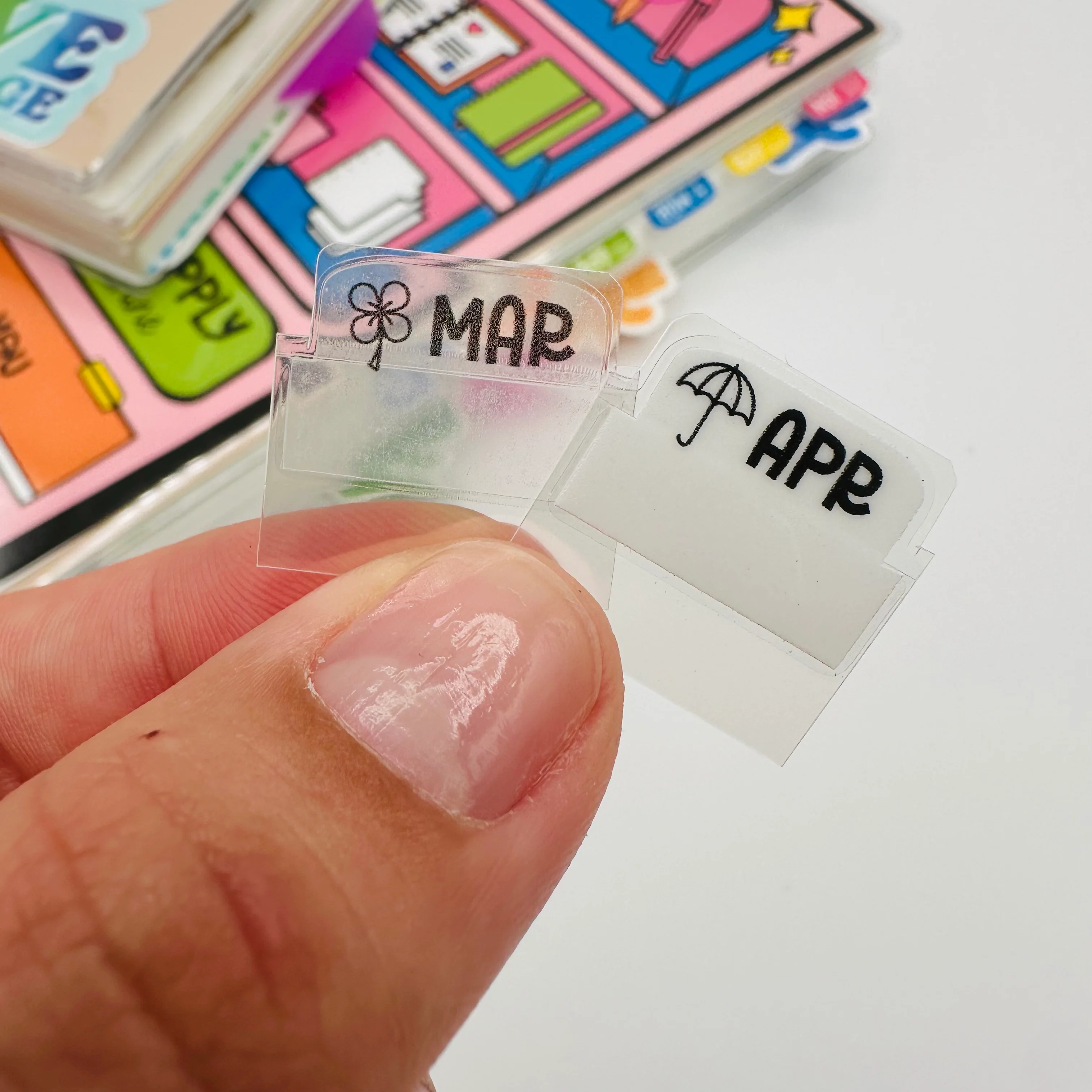 SUPER Mini Doodle Monthly Tab Planner Dividers - Set of 12 - Image 4