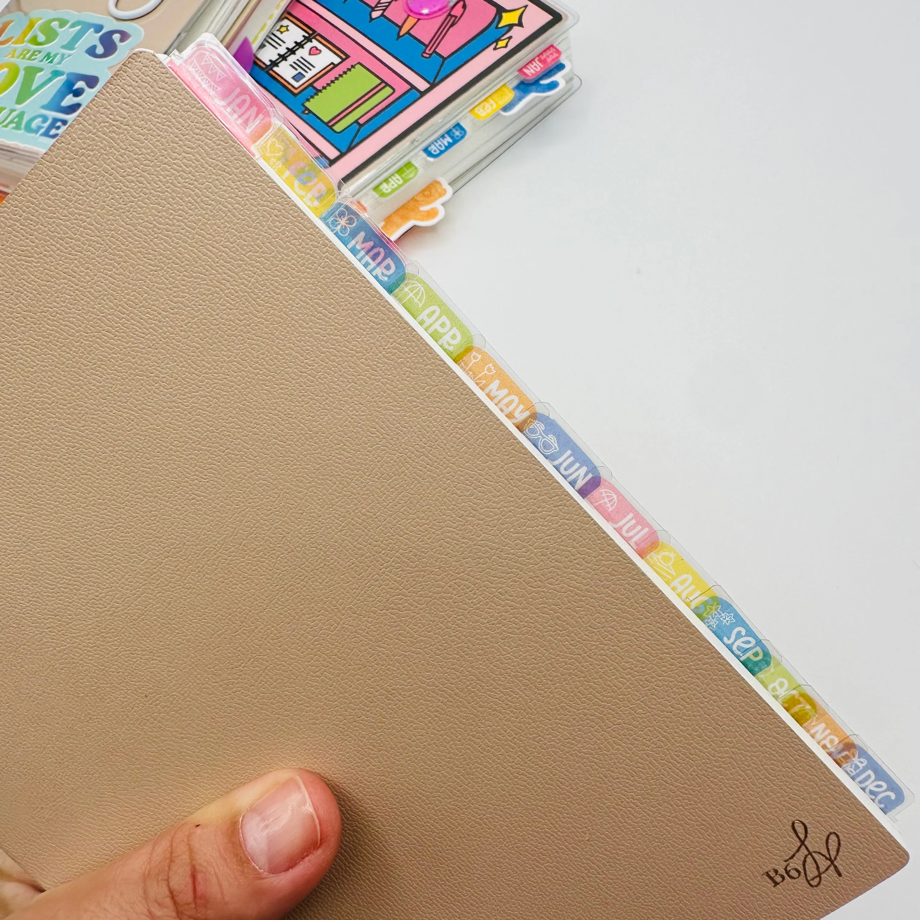 SUPER Mini Doodle Monthly Tab Planner Dividers - Set of 12 - Image 9