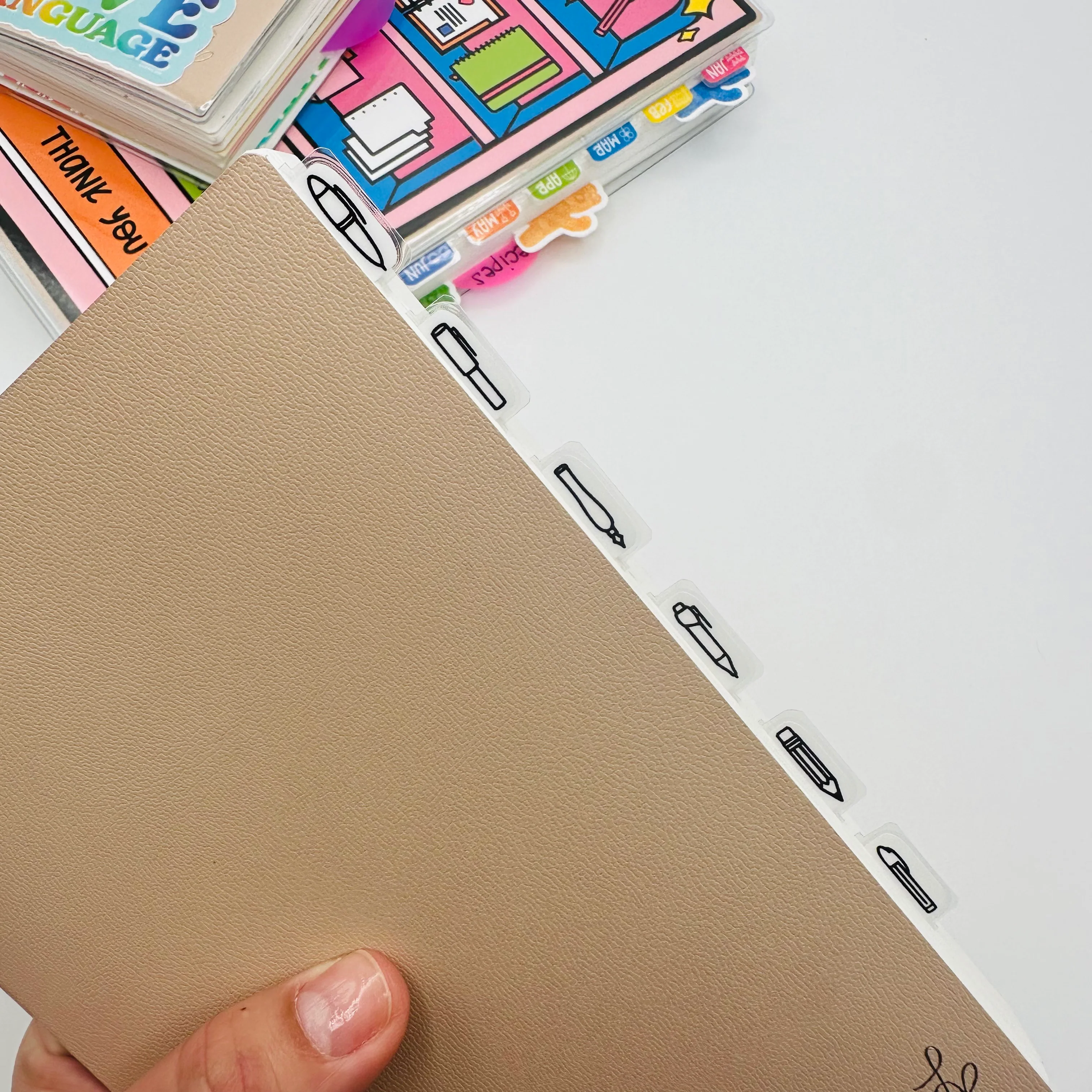 SUPER Mini Pen Doodle Tab Planner Dividers - Set of 6 - Image 3